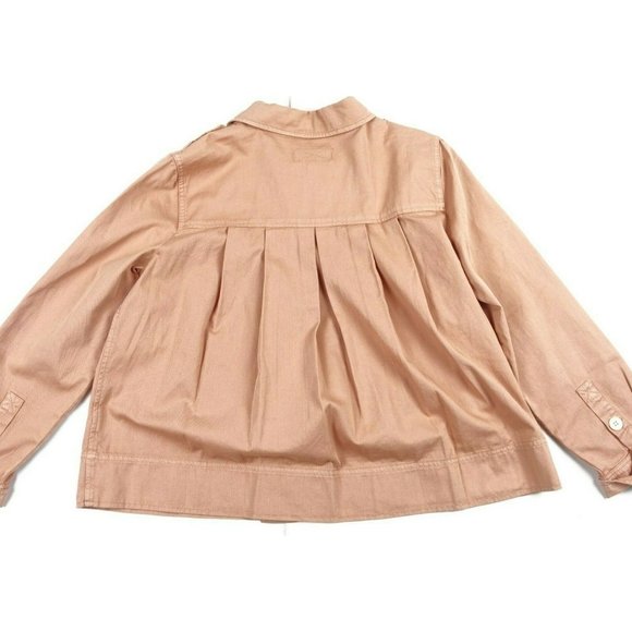 J.Crew Rose Pink 100% Cotton Light Button Up Jacket Pockets Women Size S - Picture 4 of 4